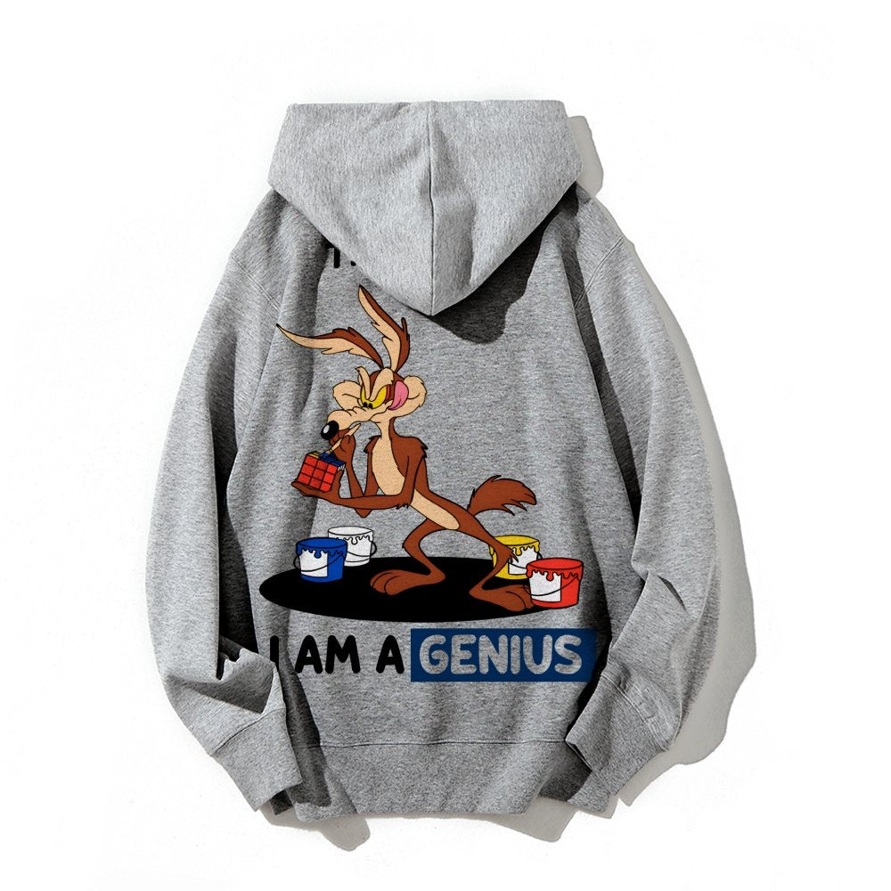 Trust Me I'm a Genius Printed Back Cotton Hoodie