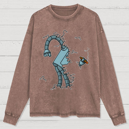 Bite My Shiny Metal Rod Washed Long Sleeve Tee