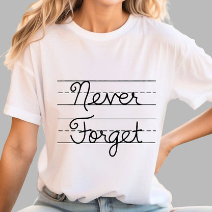 Cursive - Never Forget Geek T-Shirt