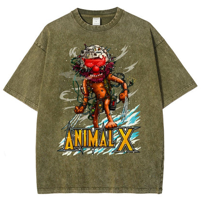 ANIMAL X  Unisex Fit Washed T-Shirt