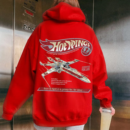 Hot Wings Rebel Printed Back Unisex Cotton Hoodie