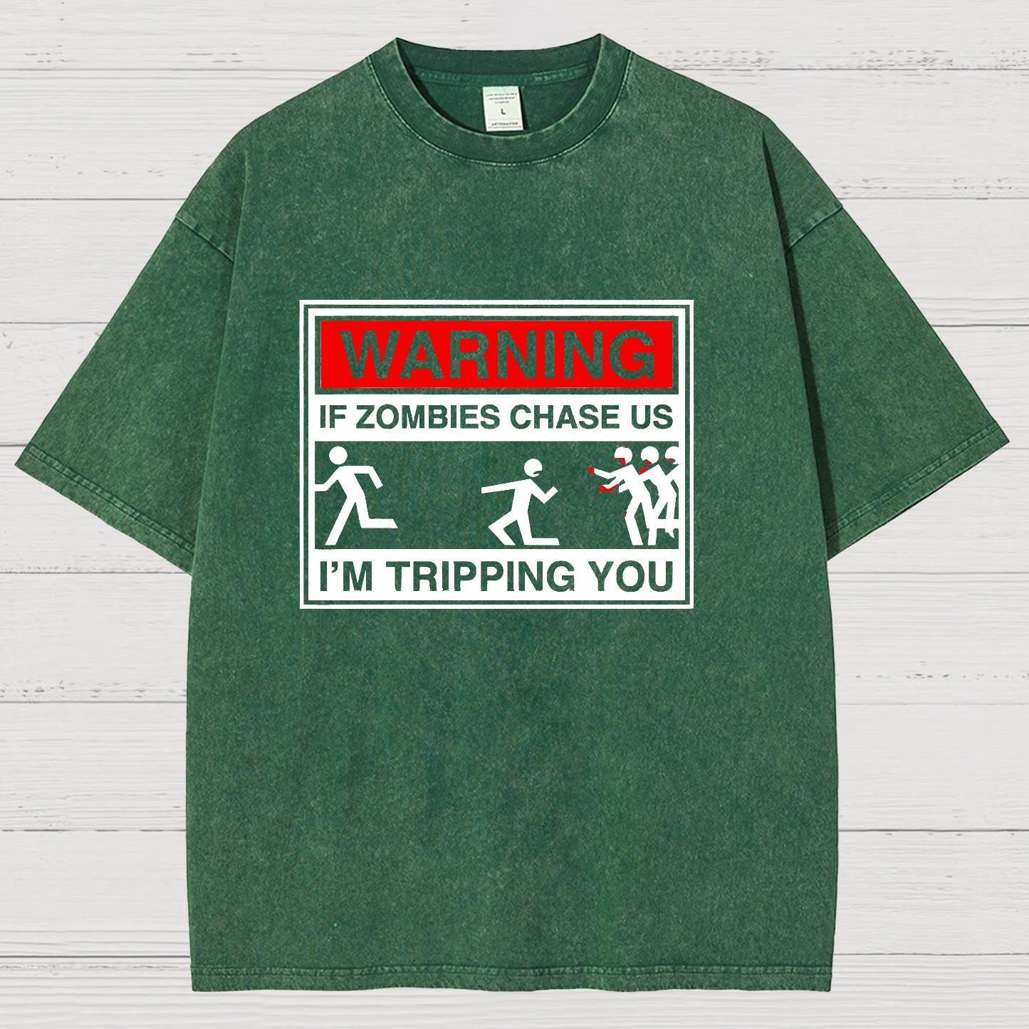 If Zombies Chase Us Vintage Distressed T-shirt