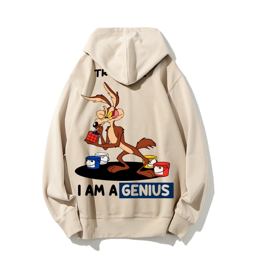 Trust Me I'm a Genius Printed Back Cotton Hoodie