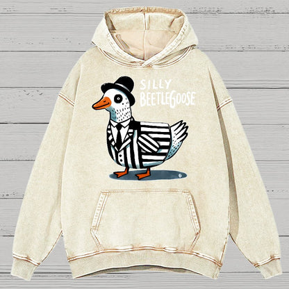 Beetle Goose Cotton Pullover Vintage Distressed Hoodie