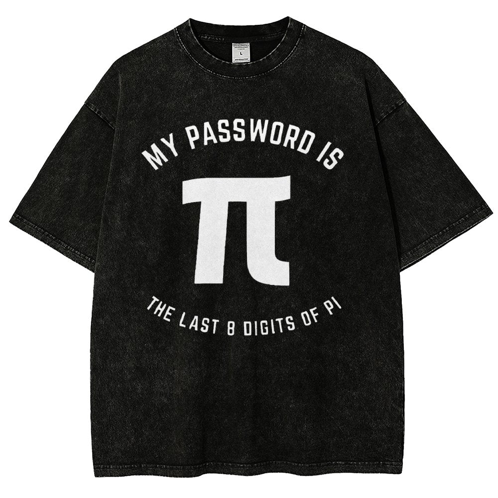 My Password Is The Last 8 Digits Of Pi Nerd Vintage Distressed T-shirt