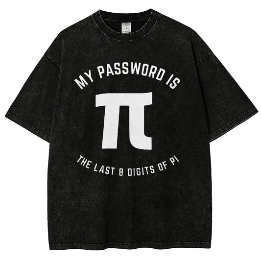 My Password Is The Last 8 Digits Of Pi Nerd Vintage Distressed T-shirt