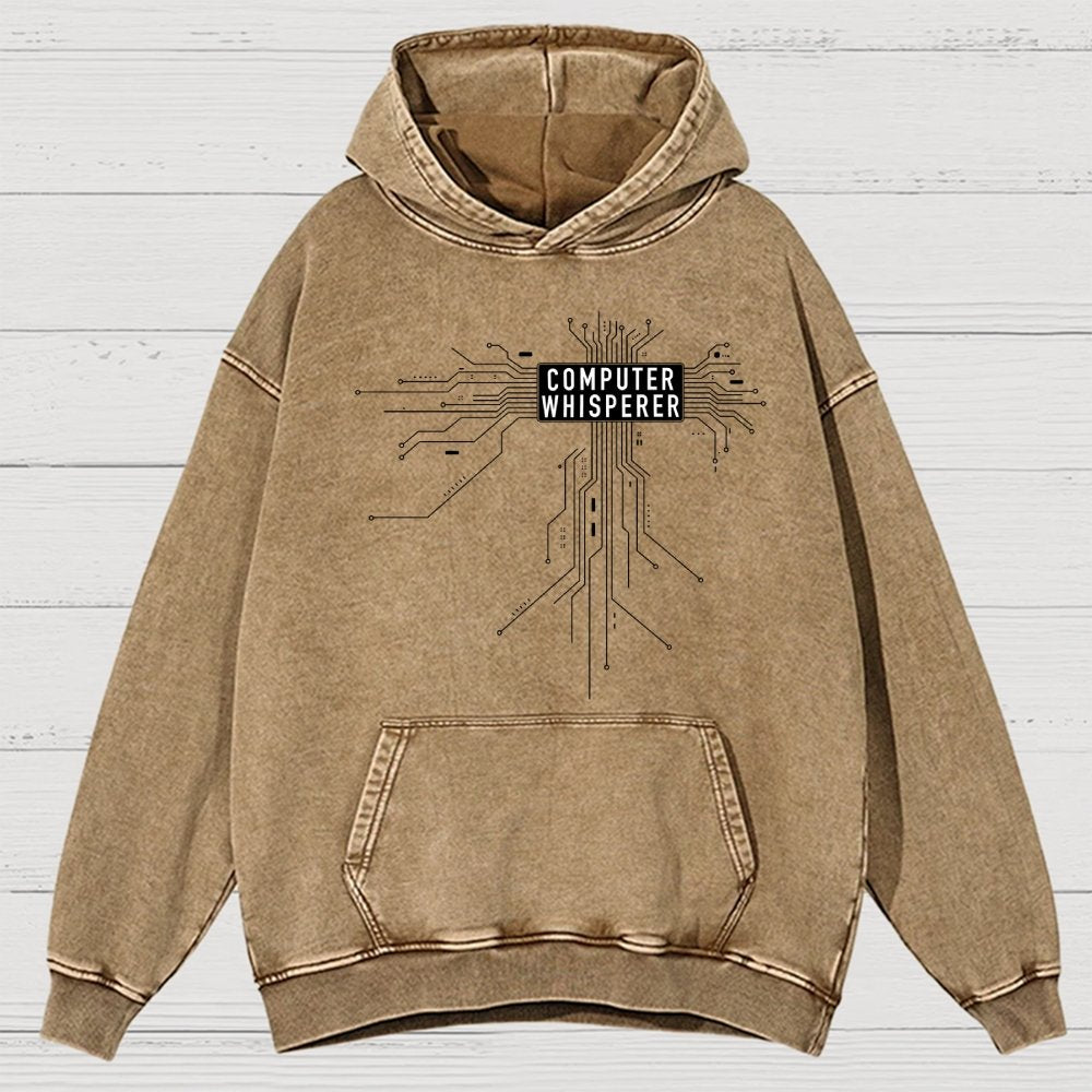 Computer Whisperer Vintage Distressed Hoodie