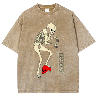Creep Skull Vintage Distressed T-shirt