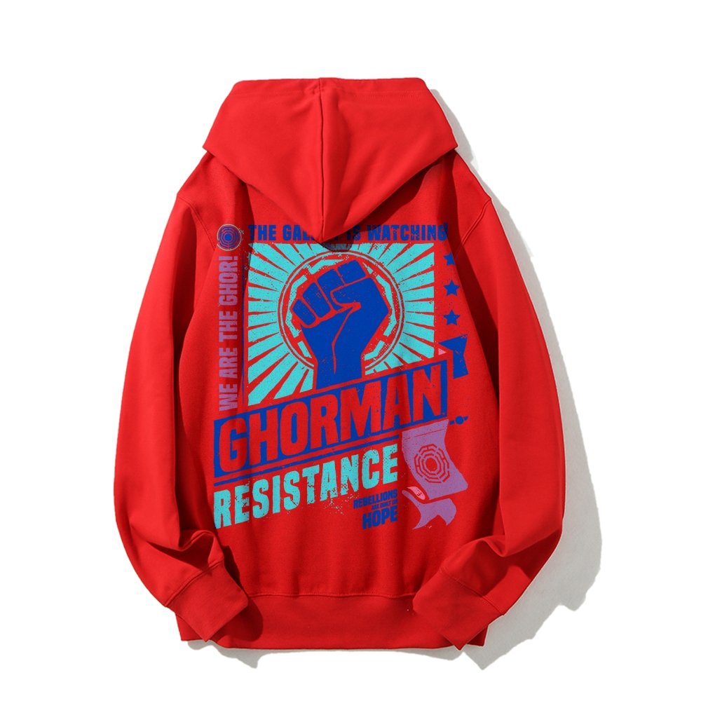 Galactic Resistance Printed Back Cotton Hoodie