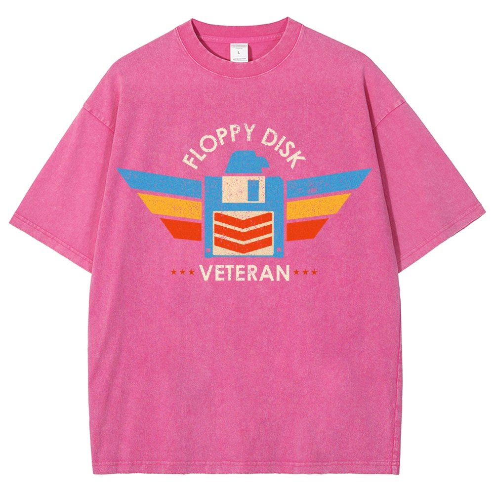 Floppy Disk Veteran Vintage Distressed T-shirt