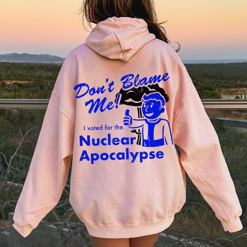 I Voted for the Apocalypse Printed Back Unisex Cotton Hoodie