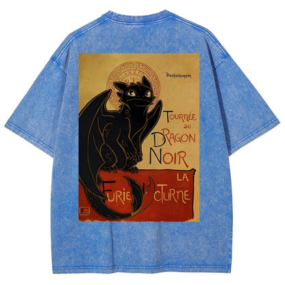 Le Dragon Noir Back Washed T-Shirt