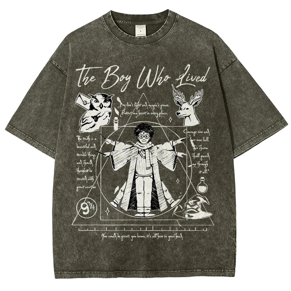 Vitruvian Wizard Vintage Distressed T-shirt