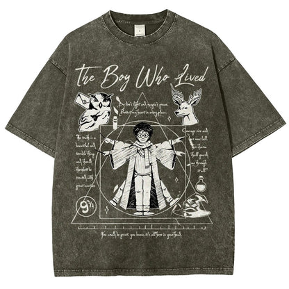 Vitruvian Wizard Vintage Distressed T-shirt
