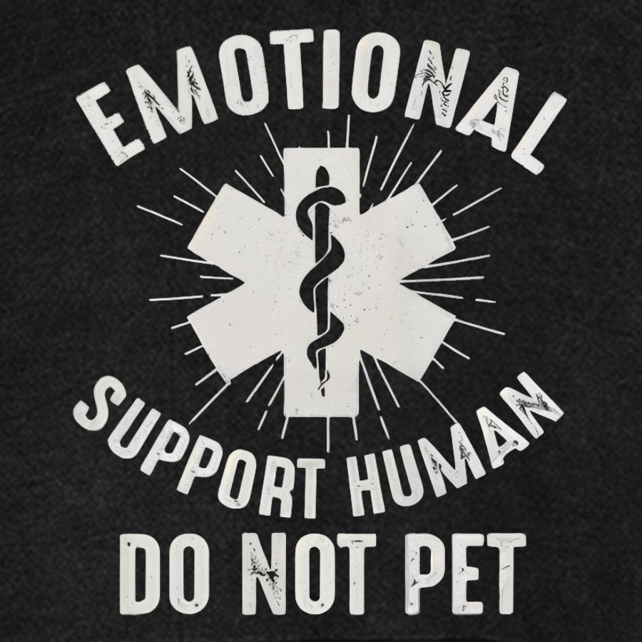 Emotional Support Human Vintage Distressed Hoodie