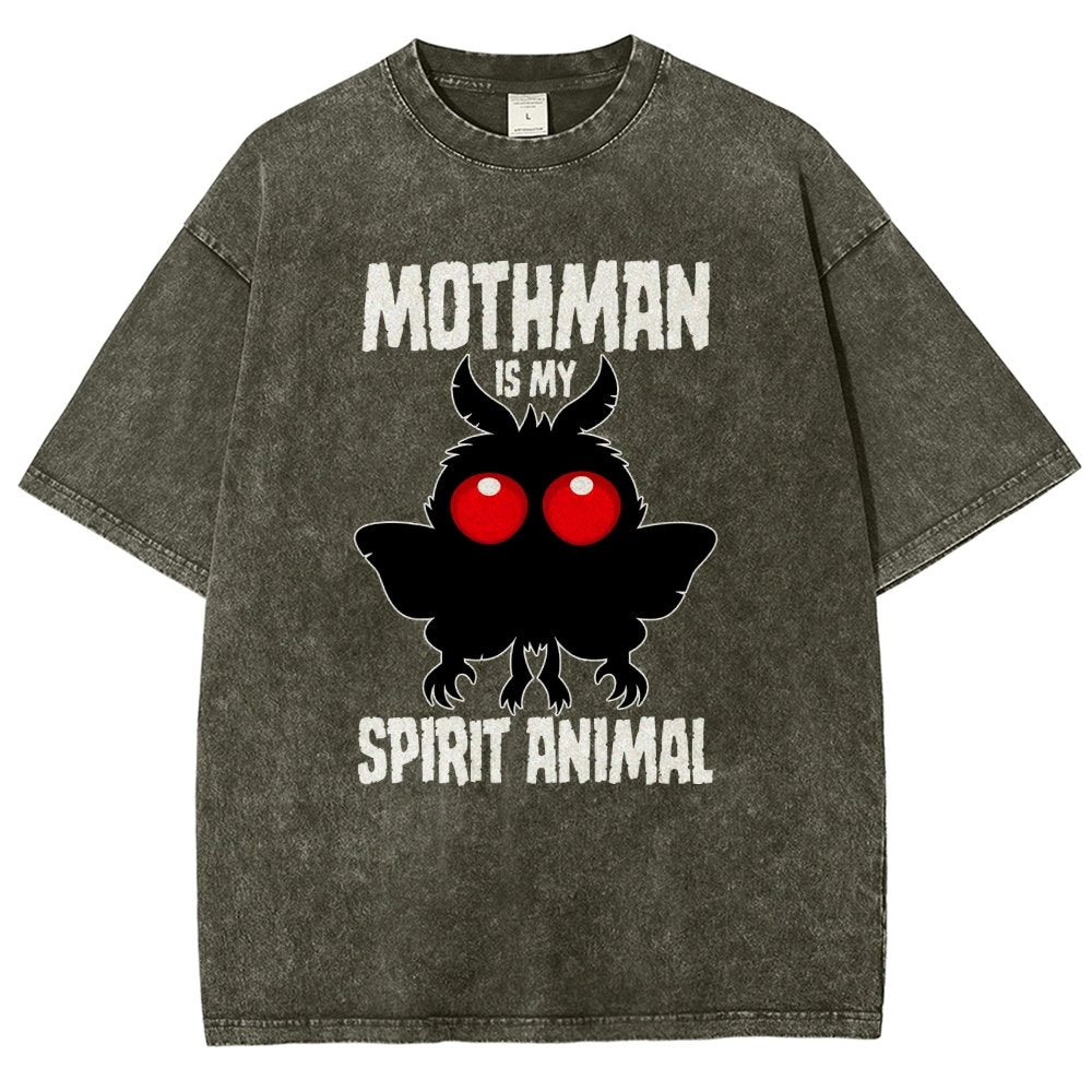 Mothman Is My Spirit Animal Dark Vintage Distressed T-shirt