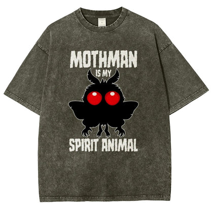 Mothman Is My Spirit Animal Dark Vintage Distressed T-shirt