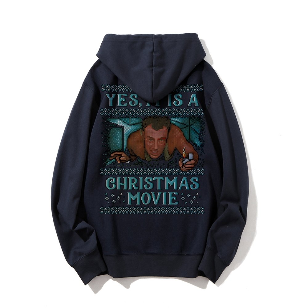 Gen-X Christmas Movie Printed Back Unisex Cotton Hoodie