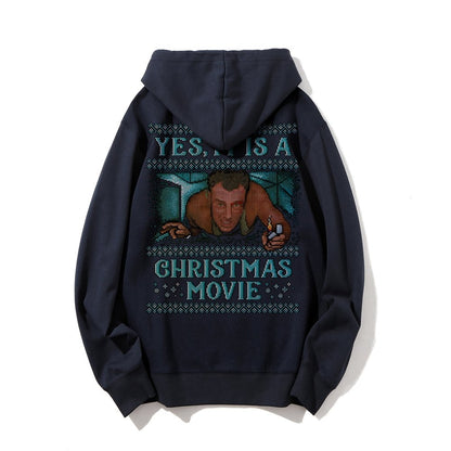 Gen-X Christmas Movie Printed Back Unisex Cotton Hoodie