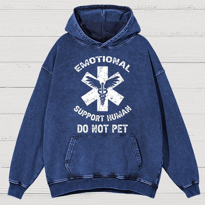Emotional Support Human Do Not Pet Vintage Distressed Hoodie