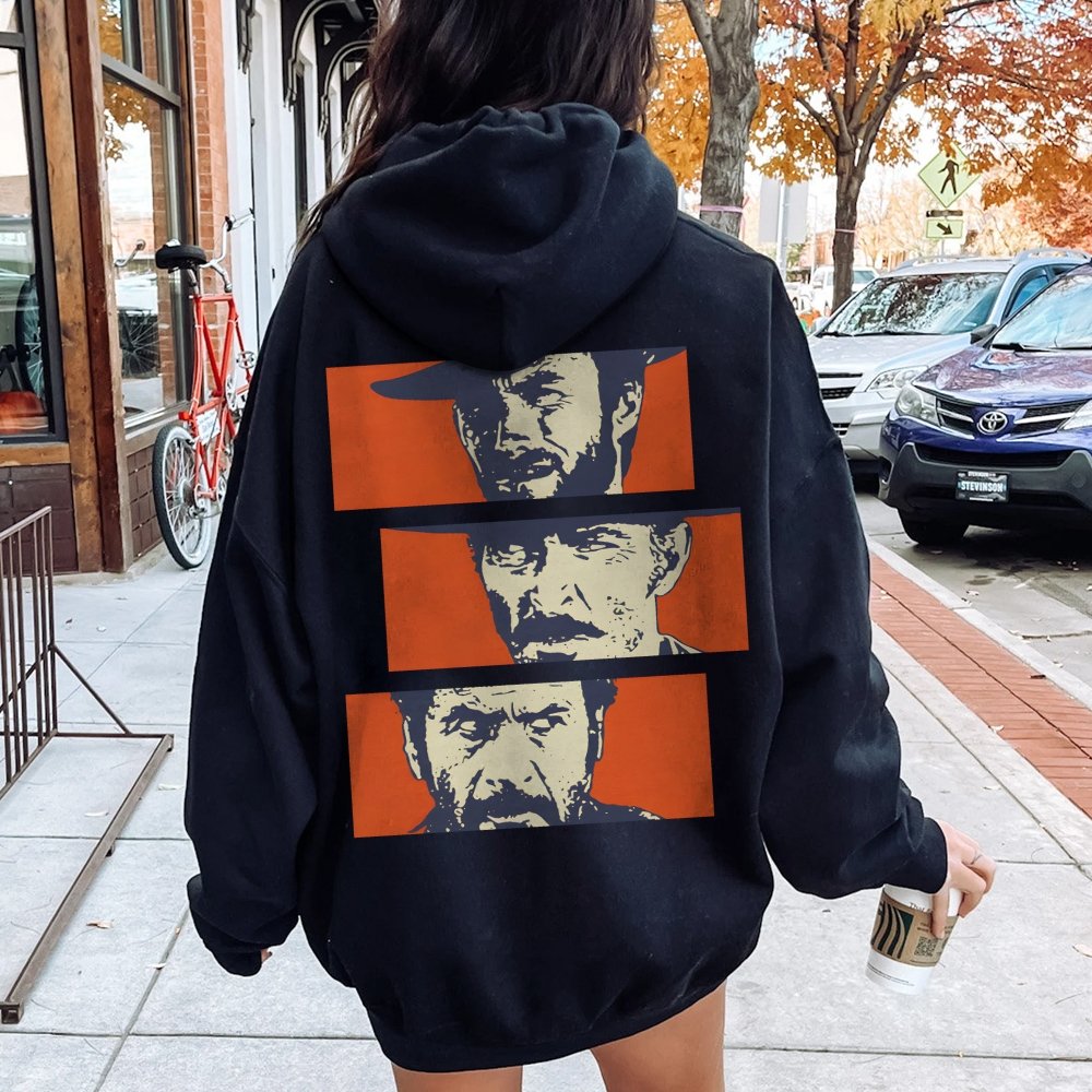 Buono Brutto Cattivo Printed Back Unisex Cotton Hoodie
