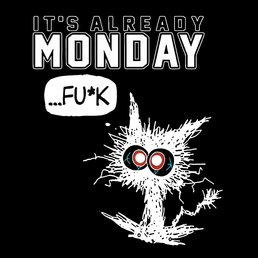 It's Already Monday Funny Cat Geek T-Shirt