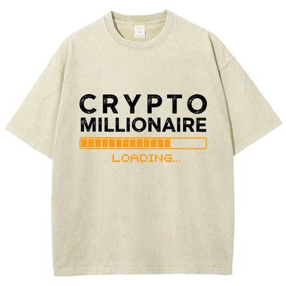 Crypto Millionaire Loading Vintage Distressed T-shirt
