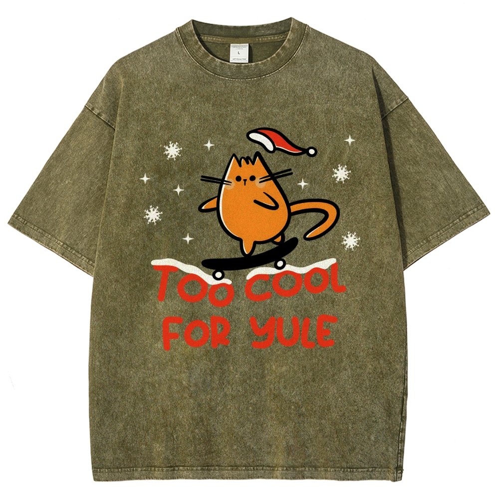 Too Cool For Yule Vintage Distressed T-shirt