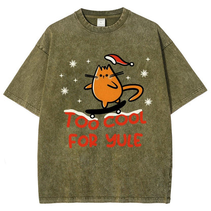 Too Cool For Yule Vintage Distressed T-shirt