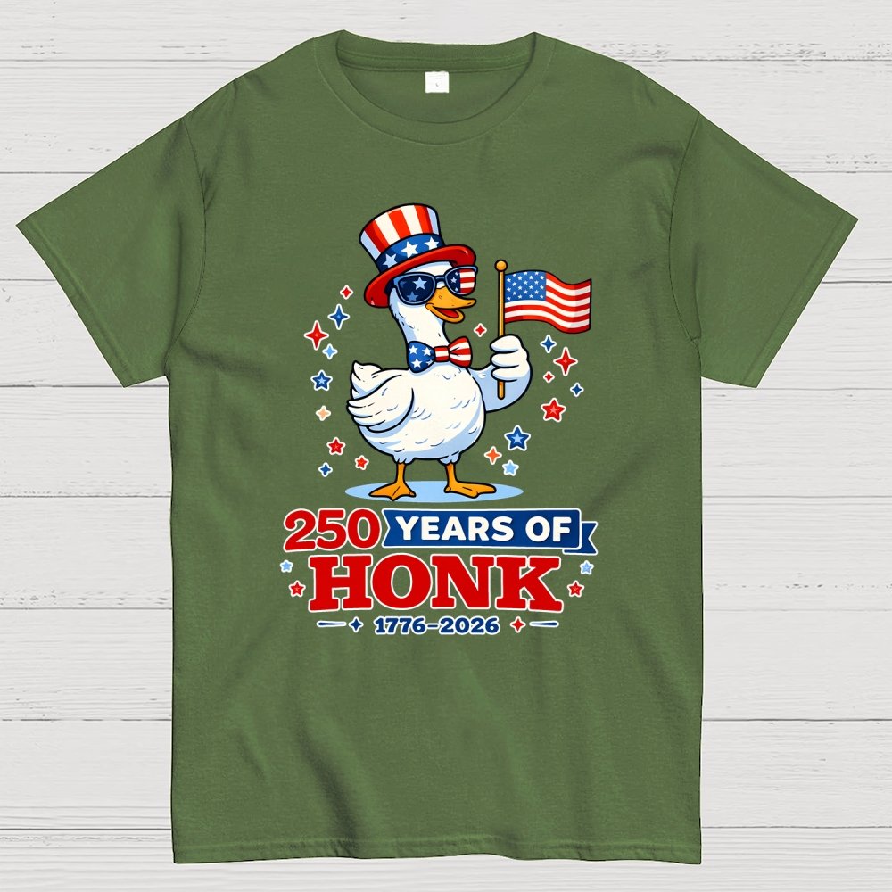 250 Years of Honk , Patriotic Goose Geek T-Shirt