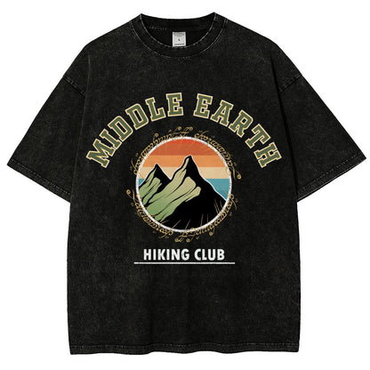 Middle Earth Hiking Club Vintage Distressed T-shirt