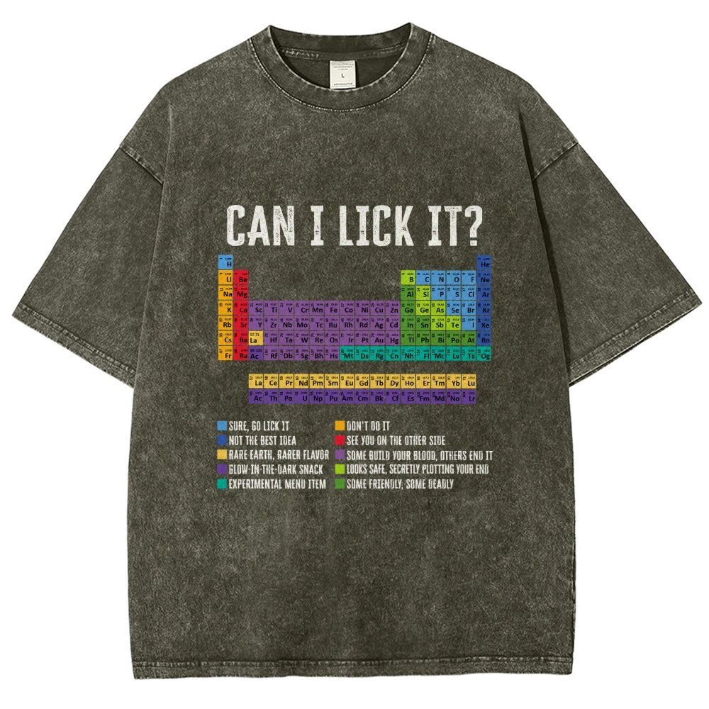 Can I Lick It Chemistry Teacher Science Day Vintage Distressed T-shirt