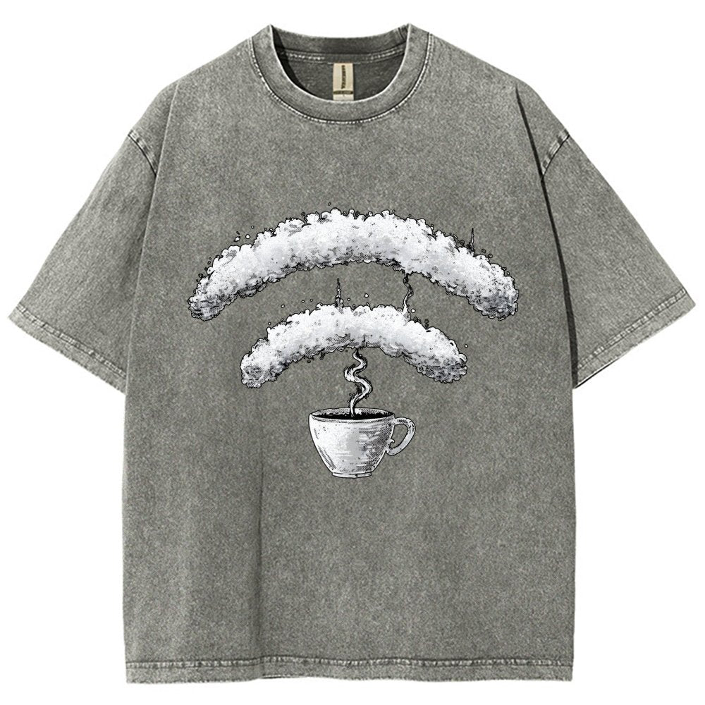 Connected Through Caffeine Vintage Distressed T-shirt
