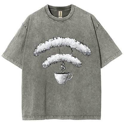 Connected Through Caffeine Vintage Distressed T-shirt