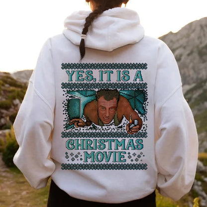 Gen-X Christmas Movie Printed Back Unisex Cotton Hoodie