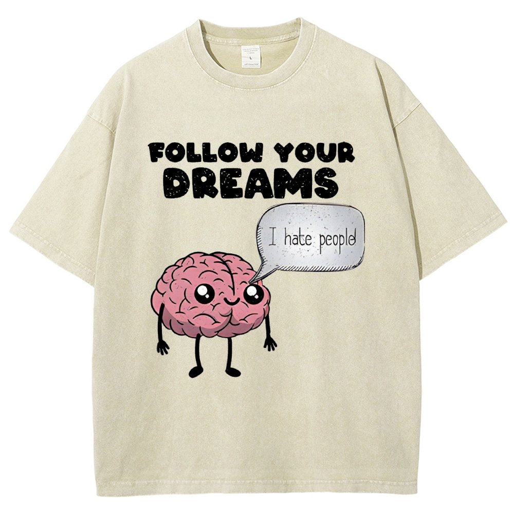 Follow Your Dreams Vintage Distressed T-shirt