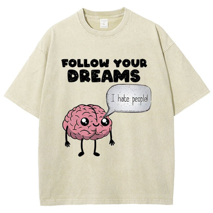 Follow Your Dreams Vintage Distressed T-shirt