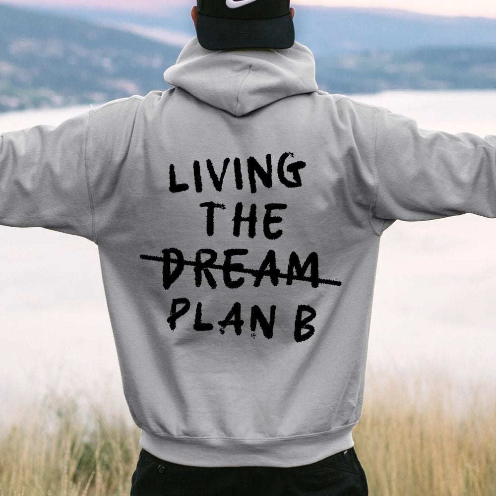 Living Plan B Printed Back Unisex Cotton Hoodie