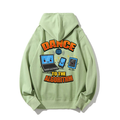 Dance To The Algorithm Funny Printed Back Unisex Cotton Hoodie