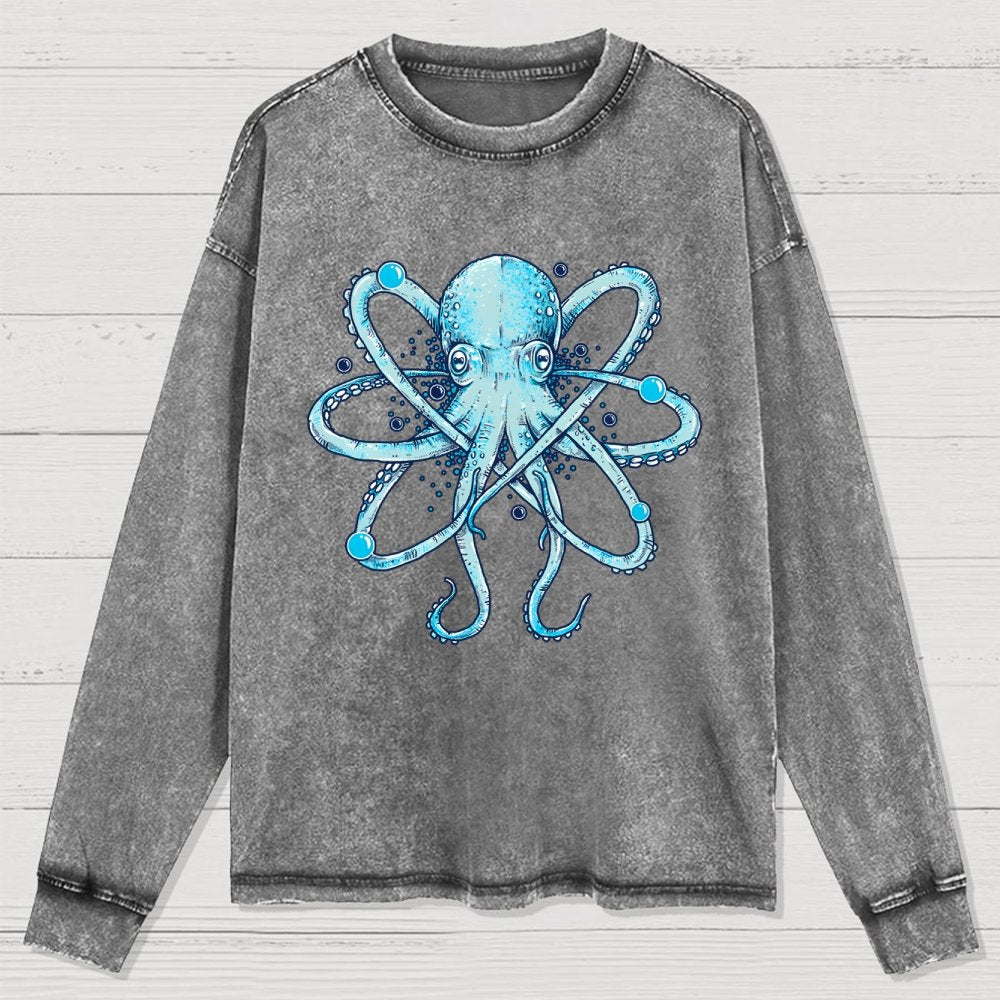 Atomic Octopus Washed Long Sleeve Tee