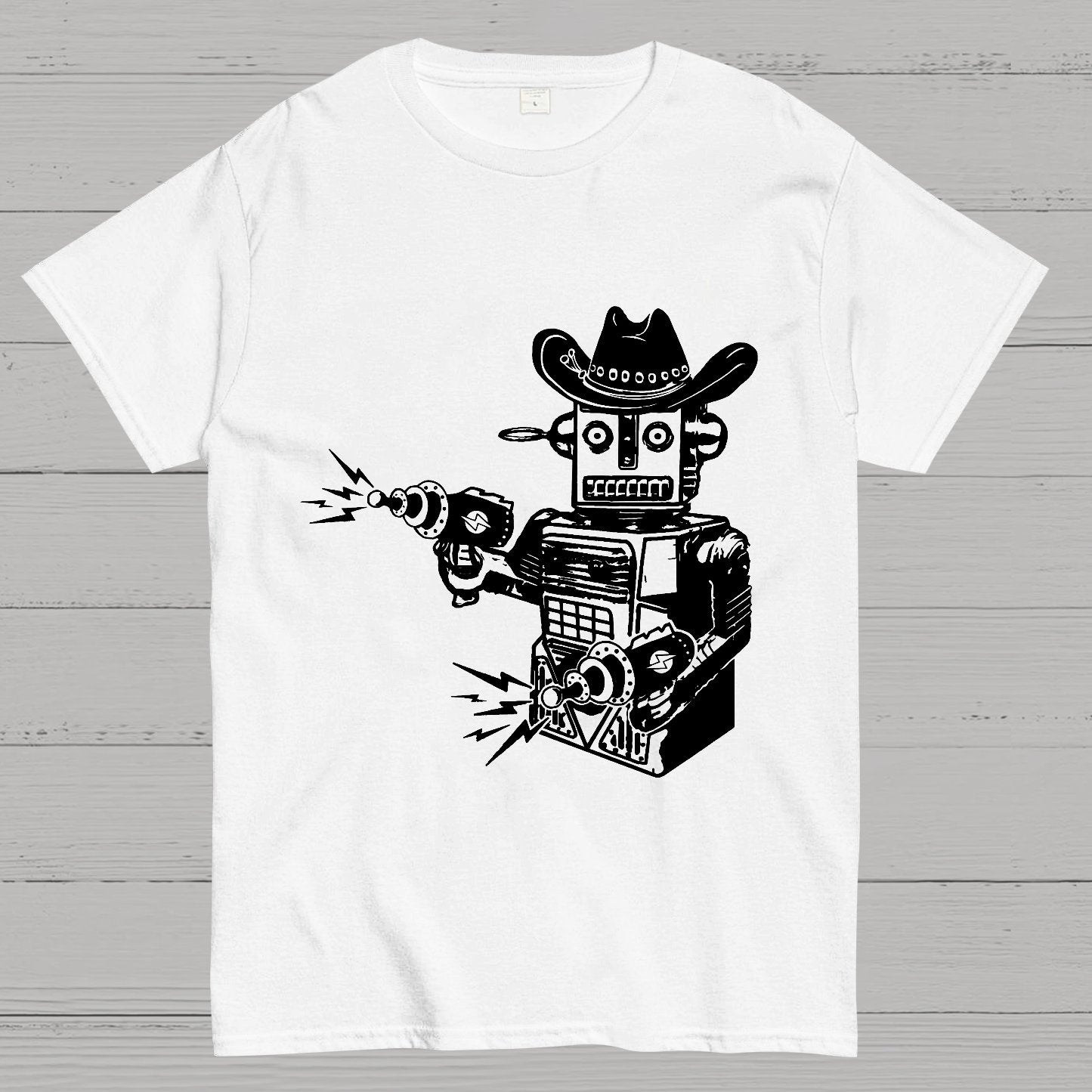 Vintage Cowboy Robot Geeky T-Shirt