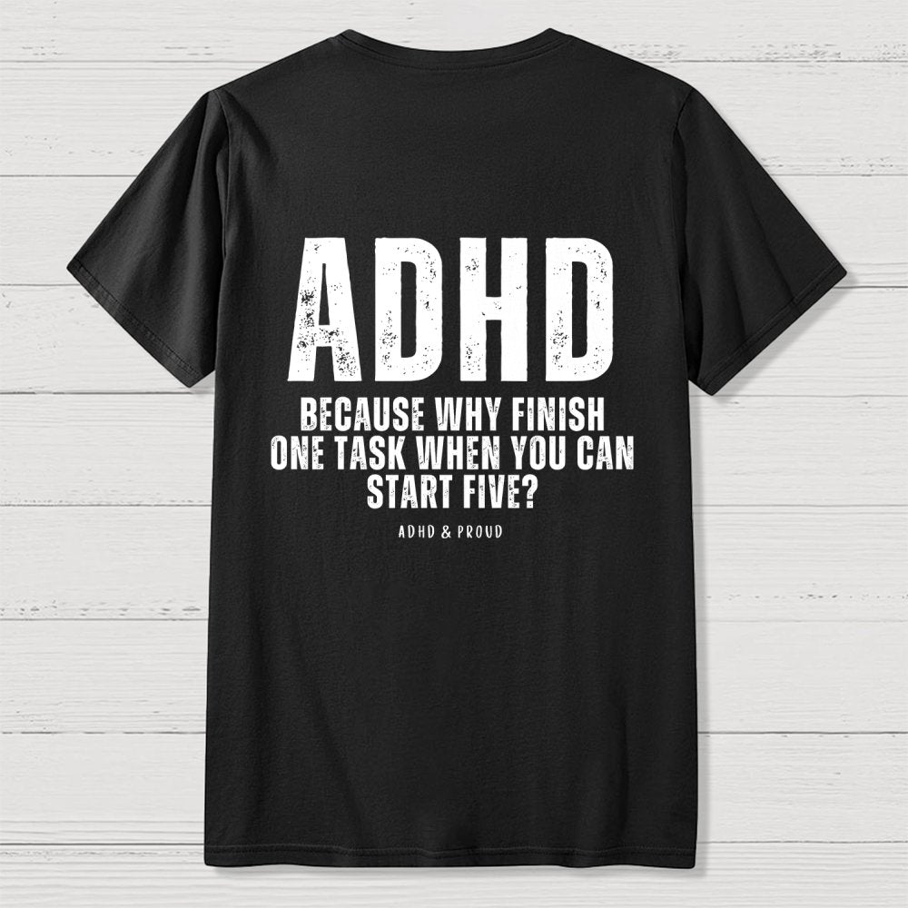 ADHD  Back Printing Geek T-Shirt