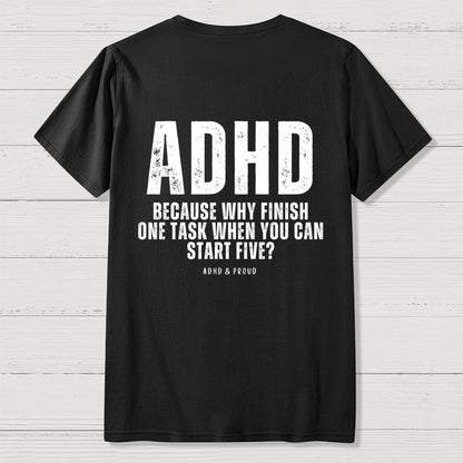 ADHD  Back Printing Geek T-Shirt
