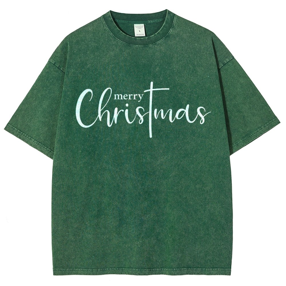 Merry Christmas .Christmas Cross Vintage Distressed T-shirt