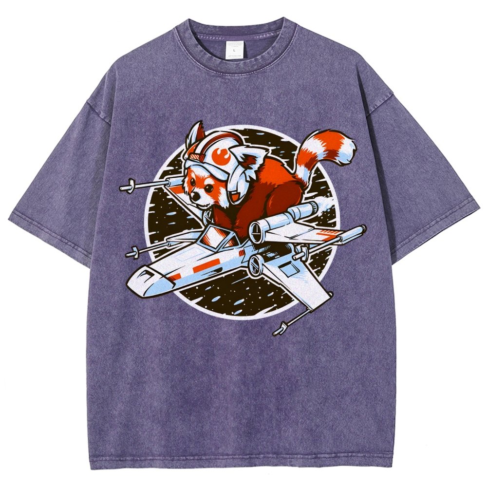 Red panda Standing By Vintage Distressed T-shirt