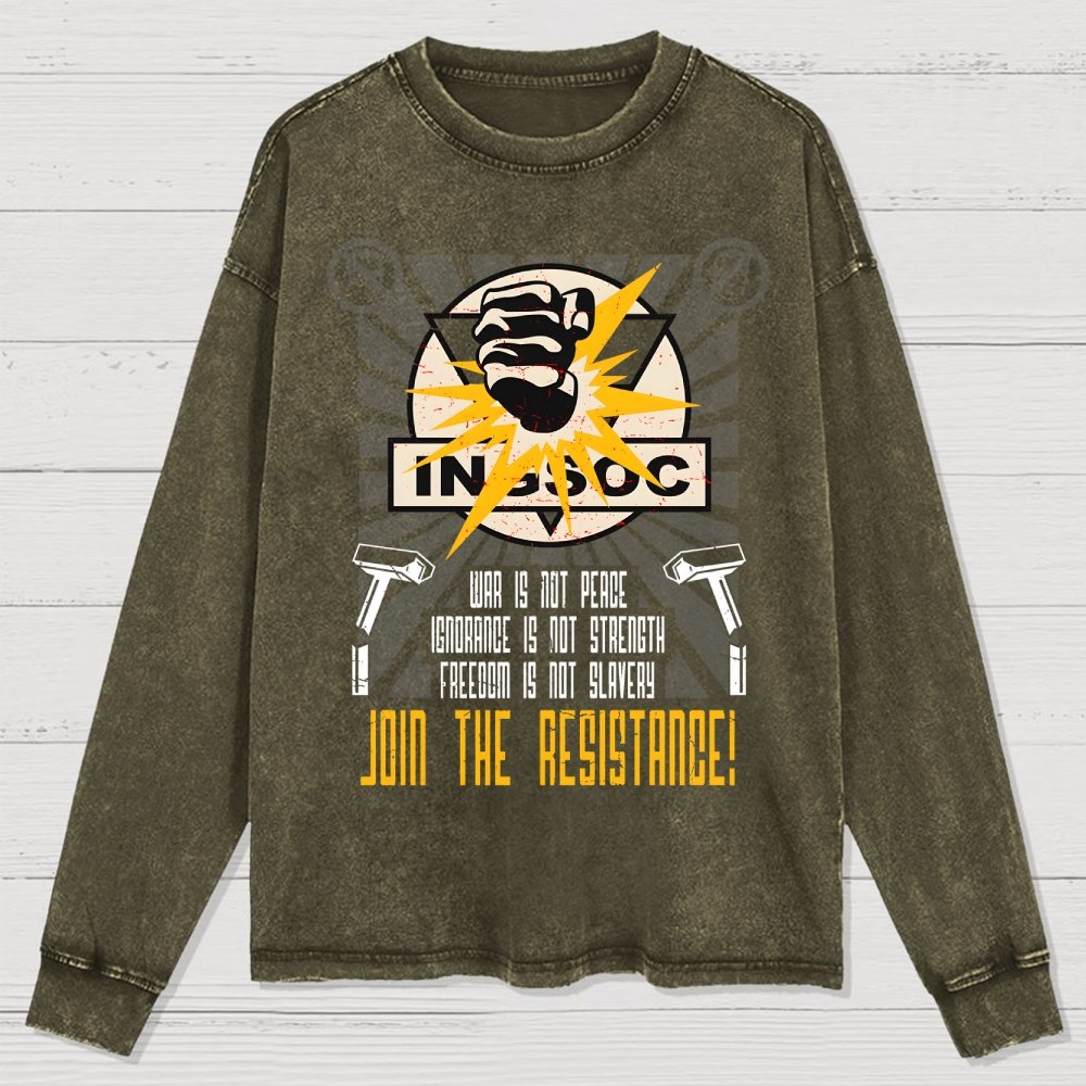 Join The Rebellion Washed Long Sleeve Tee