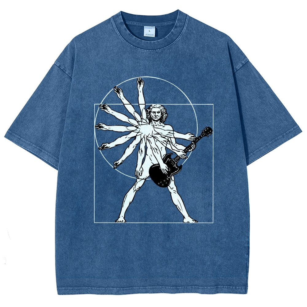Vitruvian Man Vintage Distressed T-shirt