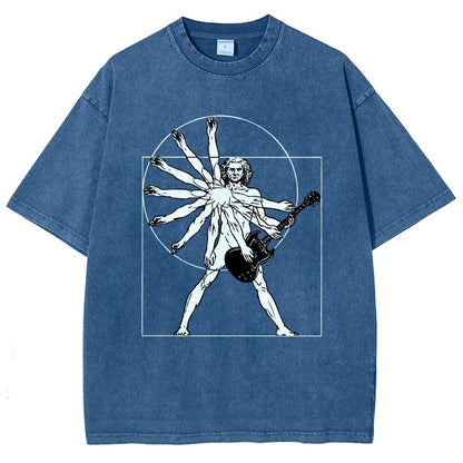 Vitruvian Man Vintage Distressed T-shirt