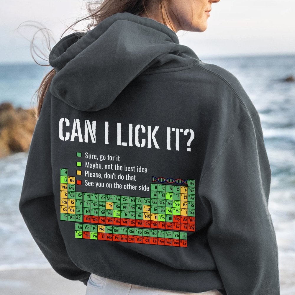 Can I Lick It Printed Back Unisex Cotton Hoodie