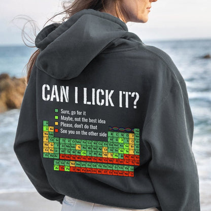 Can I Lick It Printed Back Unisex Cotton Hoodie